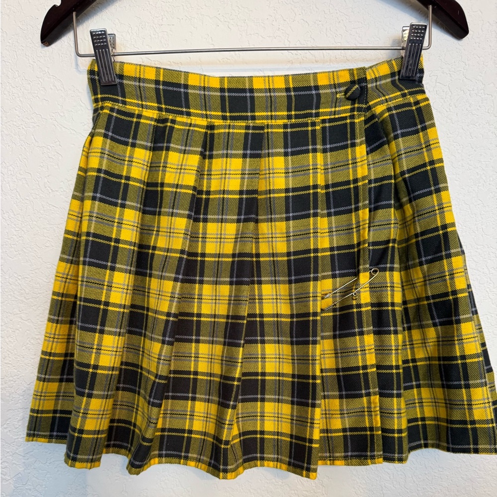 Harry Potter Hufflepuff Yellow Plaid Mini Skirt | Cosplay / Preppy Style